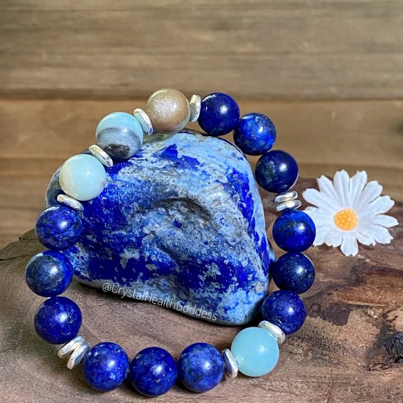 Lapis lazuli with Amazonite Bracelet - Picture 1 of 7
